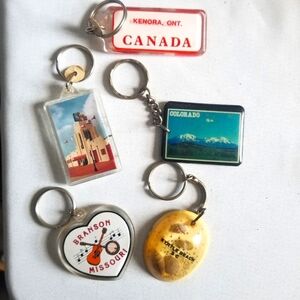 Vintage Keychains.Canada,Shells,Countries etc.